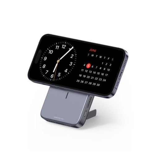 Power Bank 10000mAh PD 20W UGREEN PB206 15086, με Ασύρματη Φόρτιση Magnetic, 2 Θέσεων Γκρί