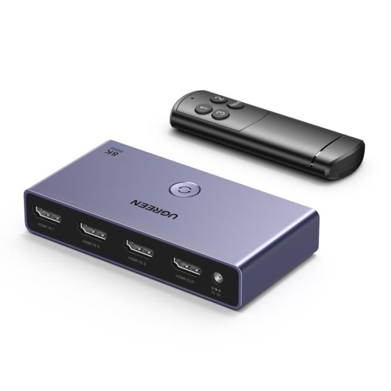  HDMI Switch 3 Θέσεων 8K/60Hz UGREEN CM624 15604, με USB τροφοδοσία