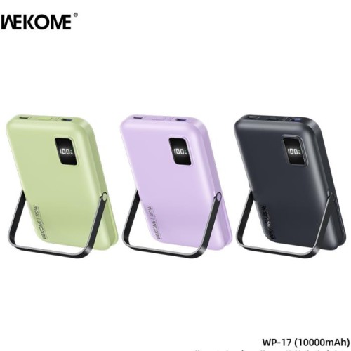 Power Bank 10000mAh PD 20W WK WP-17 1 Θέσης, με Ασύρματη Φόρτιση Magnetic Γκρι