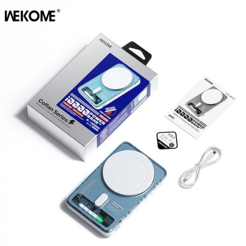 Power Bank 10000mAh PD 20W WK WP-52 1Θέσης, με Ασύρματη Φόρτιση Magnetic Λευκό