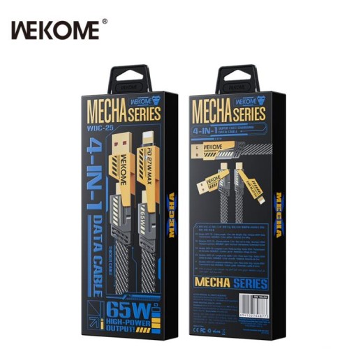 Καλώδιο Φόρτισης WK WDC-25 4 σε 1 PD 65W 1.2m Κίτρινο