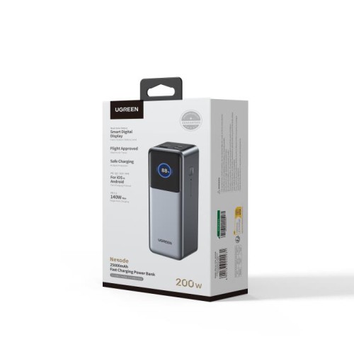 Power Bank 25000mAh PD 200W UGREEN PB722 35525B 3 θέσεων, με καλώδιo USB-C 240W