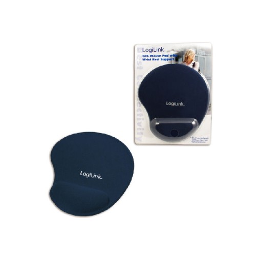 Mousepad GEL LogiLink ID00027B, με Στήριγμα Καρπού Μπλέ