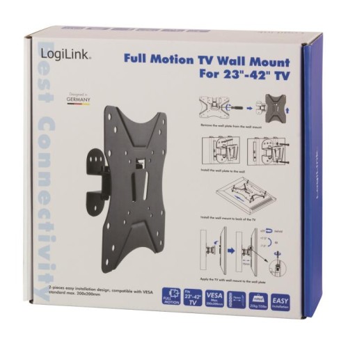 Βάση Τηλεόρασης Επιτοίχια LogiLink BP0006 23"-42" έως 25kg
