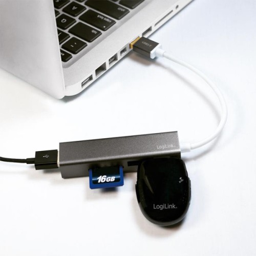 USB 3.0 Hub 3 θέσεων LogiLink UA0306, με Card Reader