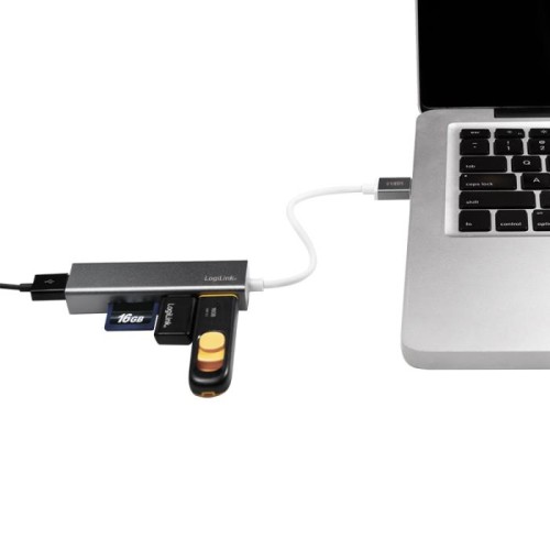 USB 3.0 Hub 3 θέσεων LogiLink UA0306, με Card Reader