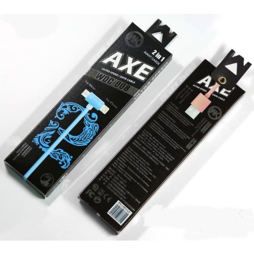 Καλώδιο Φόρτισης WK 2 σε 1 AXE Ρόζ 1m