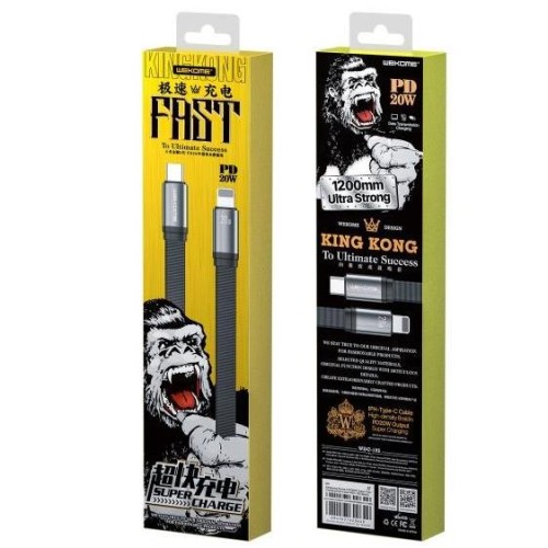 Καλώδιο Φόρτισης WK WDC-155 USB-C σε Lightning PD 20W 1.2m Μαύρο