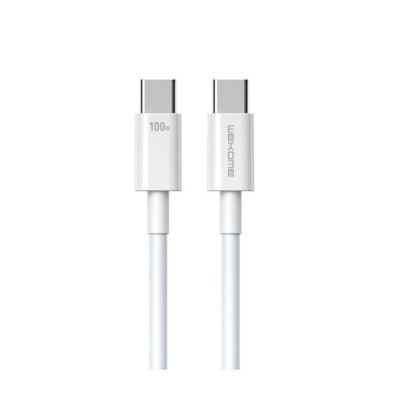 Καλώδιο Φόρτισης WK WDC-182 USB-C σε USB-C 100W 1m Λευκό