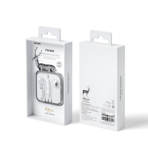 Ακουστικά Lightning WK Y19 Max Plug & Play Λευκό