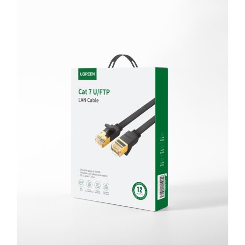 Καλώδιο Δικτύου U/FTP CAT7 UGREEN NW106 11263 5m Flat Pure Copper Μαύρο