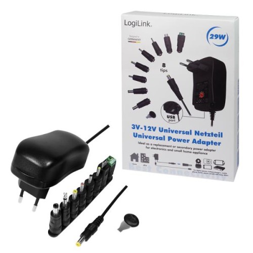 Universal Τροφοδοτικό LogiLink PA0167 3-12V 12W(8 βύσματα)