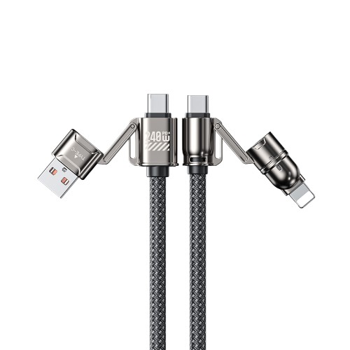 Καλώδιο Φόρτισης WK WDC-50 4 σε 1 PD 240W 1m Γκρι