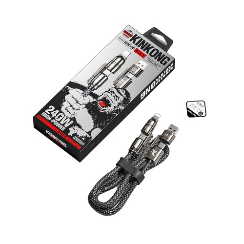 Καλώδιο Φόρτισης WK WDC-50 4 σε 1 PD 240W 1m Γκρι