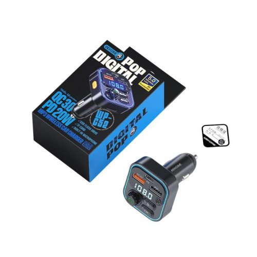 FM Transmitter WK WP-C52,με 3 Θέσεις Φόρτισης και Mp3 Player