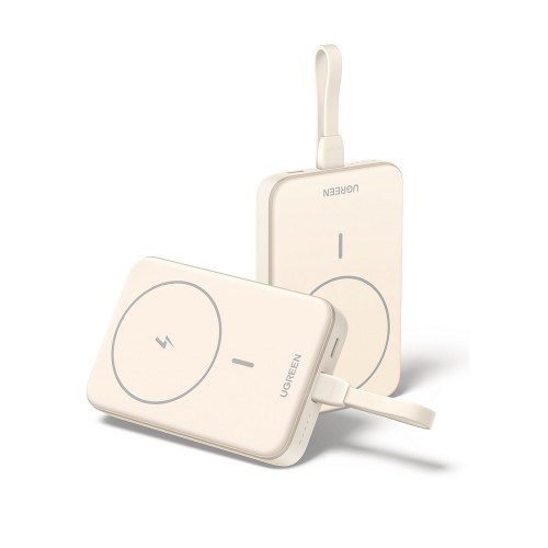 Power Bank 10000mAh PD 20W UGREEN PB760 35341, με Ασύρματη Φόρτιση Magnetic, 1 Θέσης Μπέζ