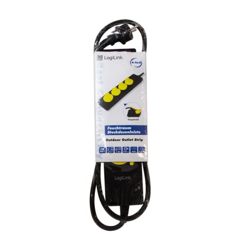 Πολύπριζο Εξωτ. Χώρου 4 Θέσεων LogiLink LPS212 1.4m Μάυρο