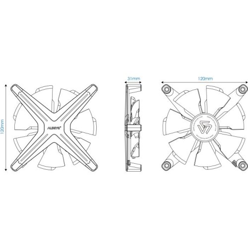 Case Cooler 12cm Alseye X12 RGB-Fan Kit
