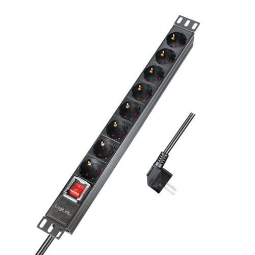 Πολύπριζο 8 Θέσεων 1U Logilink PDU8C01 με Διακόπτη