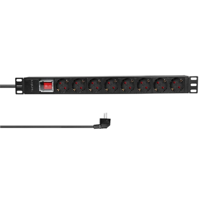 Πολύπριζο 8 Θέσεων 1U Logilink PDU8C01 με Διακόπτη