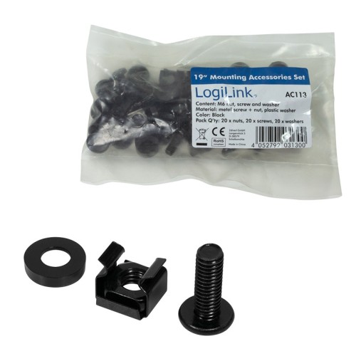 Σετ Βίδες με Παξιμάδια Μ6 Logilink AC113 20 τμχ