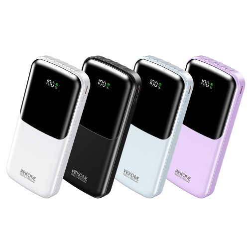Power Bank 10000mAh PD 22,5W WK WP-65 2 Θέσεων, με καλώδιο USB-C/Lightning/Micro/USB Λευκό