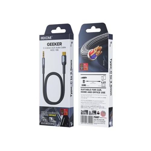 Αντάπτορας Ήχου USB-C σε 3.5mm M/M WK WDC-196