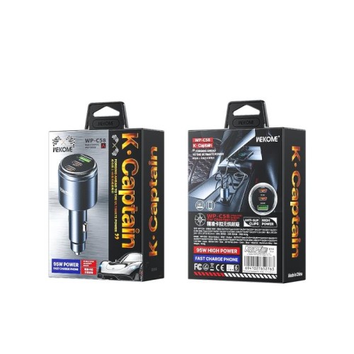 Φορτιστής Αυτοκινήτου 95W WK WP-C58 3 Θέσεων Μπλέ