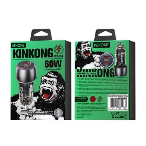 Φορτιστής Αυτοκινήτου 60W WK WP-C54 2 Θέσεων Μαύρο