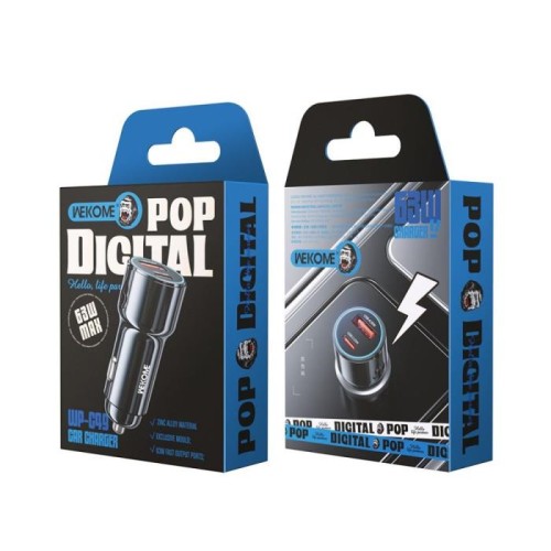 Φορτιστής Αυτοκινήτου 63W WK WP-C49 2 Θέσεων Μαύρο