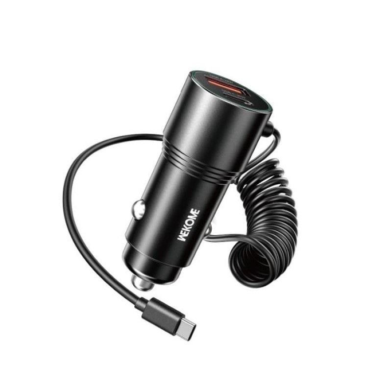 Φορτιστής Αυτοκινήτου 66W WK WP-C51 2 Θέσεων, με καλώδιο USB-C 30W Μαύρο