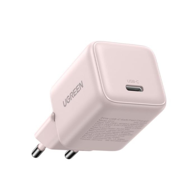 Φορτιστής Σπιτιού GaN PD 20W UGREEN X512 55556 1 Θέσης Ροζ
