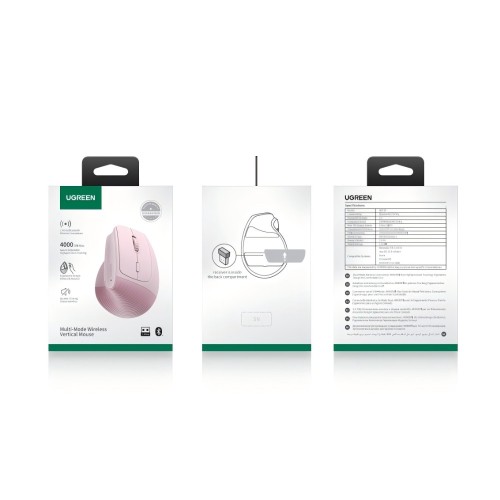 Ασύρματο Ποντίκι 2,4GHz/BT UGREEN M571 65666 Ροζ