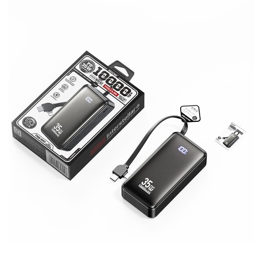 Power Bank 10000mAh PD 35W WK WP-61 2 Θέσεων, με καλώδιο USB-C/Lightning Μαύρο