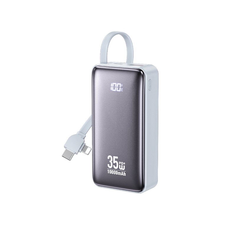 Power Bank 10000mAh PD 35W WK WP-61 2 Θέσεων, με καλώδιο USB-C/Lightning Μπλέ