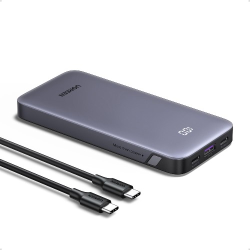Power Bank 10000mAh PD 30W UGREEN PB535 55994B 3 Θέσεων, με καλώδιο USB-C 60W Γκρι