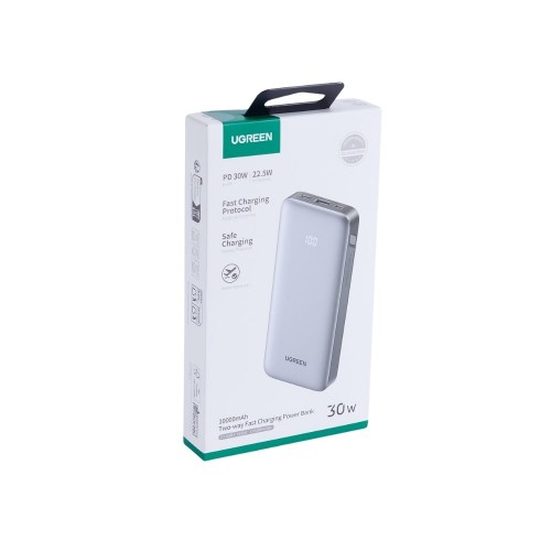 Power Bank 10000mAh PD 30W UGREEN PB535 55994B 3 Θέσεων, με καλώδιο USB-C 60W Γκρι