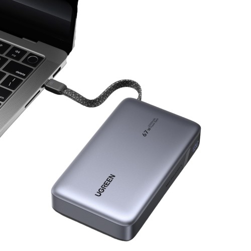 Power Bank 20000mAh PD 67W UGREEN PB550 55996B 2 Θέσεων, με καλώδιο USB-C Γκρι