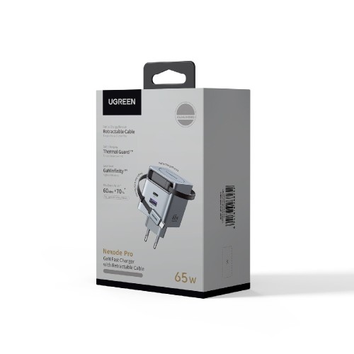 Φορτιστής Σπιτιού GaN PD 65W UGREEN X615 65825 2 Θέσεων, με καλώδιο USB-C 65W Γκρι