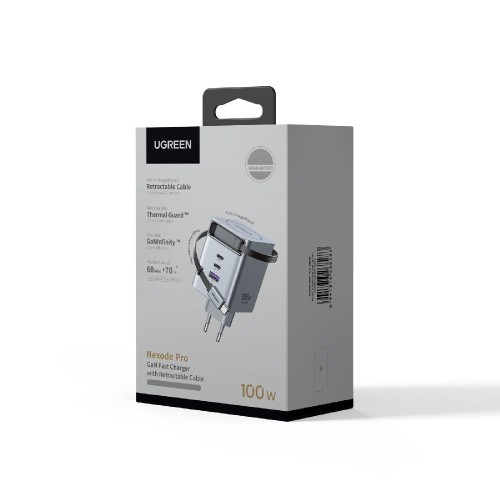 Φορτιστής Σπιτιού GaN PD 100W UGREEN X616 65828 3 Θέσεων, με καλώδιο USB-C 100W Γκρι