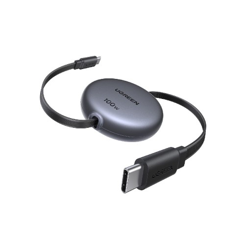Καλώδιο Φόρτισης UGREEN L531 65905 USB-C σε USB-C PD 100W, Επαναφερόμενο 1m Μαύρο