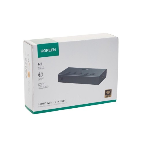 HDMI Switch 5 θέσεων 4K/60Hz UGREEN CM568 90512, με USB-C τροφοδοσία