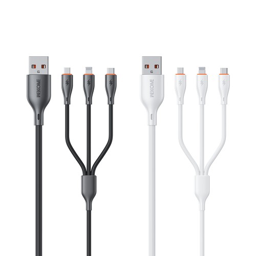 Καλώδιο Φόρτισης WK WDC-79 3 σε 1 PD 66W 1.2m Μαύρο