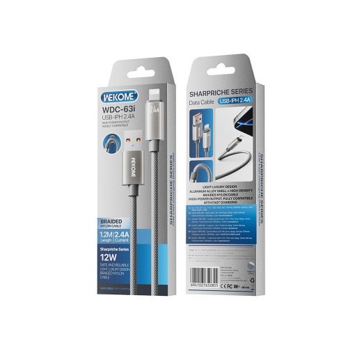 Καλώδιο Φόρτισης WK WDC-63i USB σε Lightning 1.2m Γκρι
