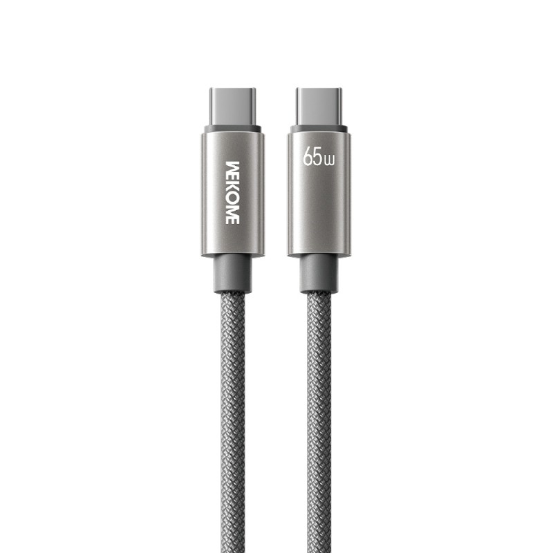 Καλώδιο Φόρτισης WK WDC-64 USB-C σε USB-C PD 65W 1.2m Γκρι