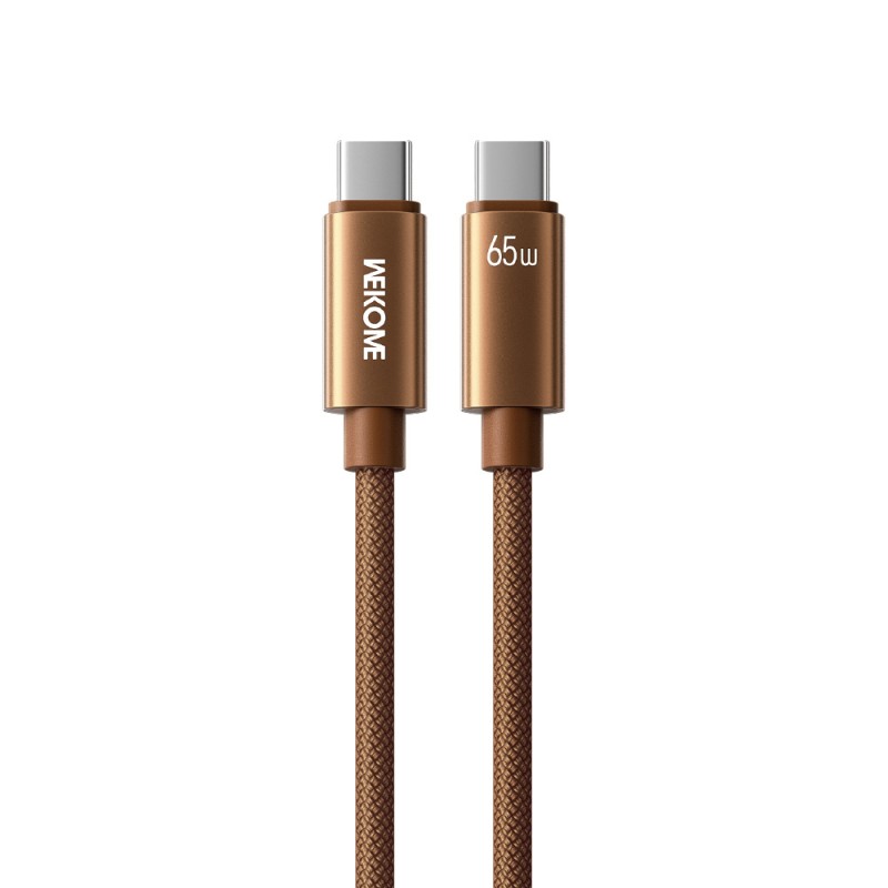 Καλώδιο Φόρτισης WK WDC-64 USB-C σε USB-C PD 65W 1.2m Καφέ