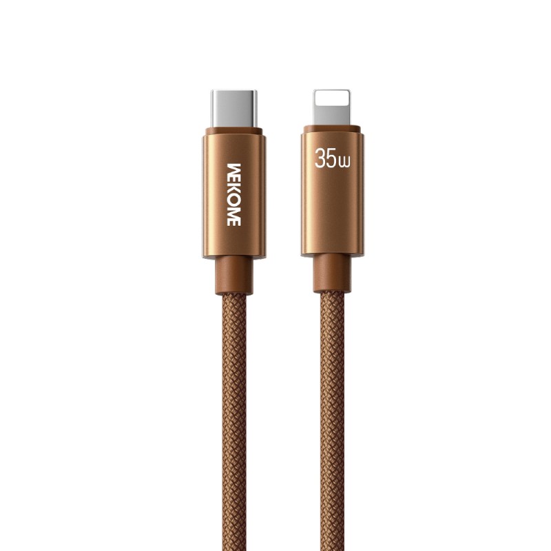 Καλώδιο Φόρτισης WK WDC-65 USB-C σε Lightning PD 35W 1.2m Καφέ