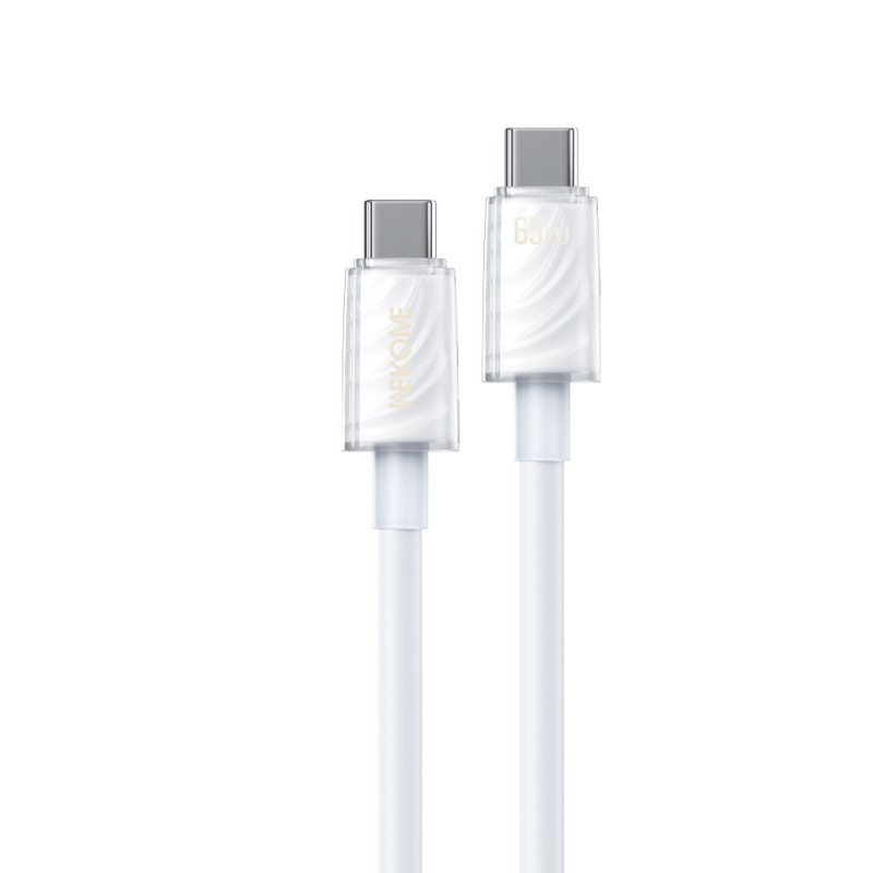 Καλώδιο Φόρτισης WK WDC-74 USB-C σε USB-C PD 65W 1.2m Λευκό
