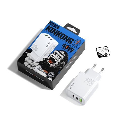 Φορτιστής Σπιτιού PD 40W WK WP-U63 3 Θέσεων Λευκό