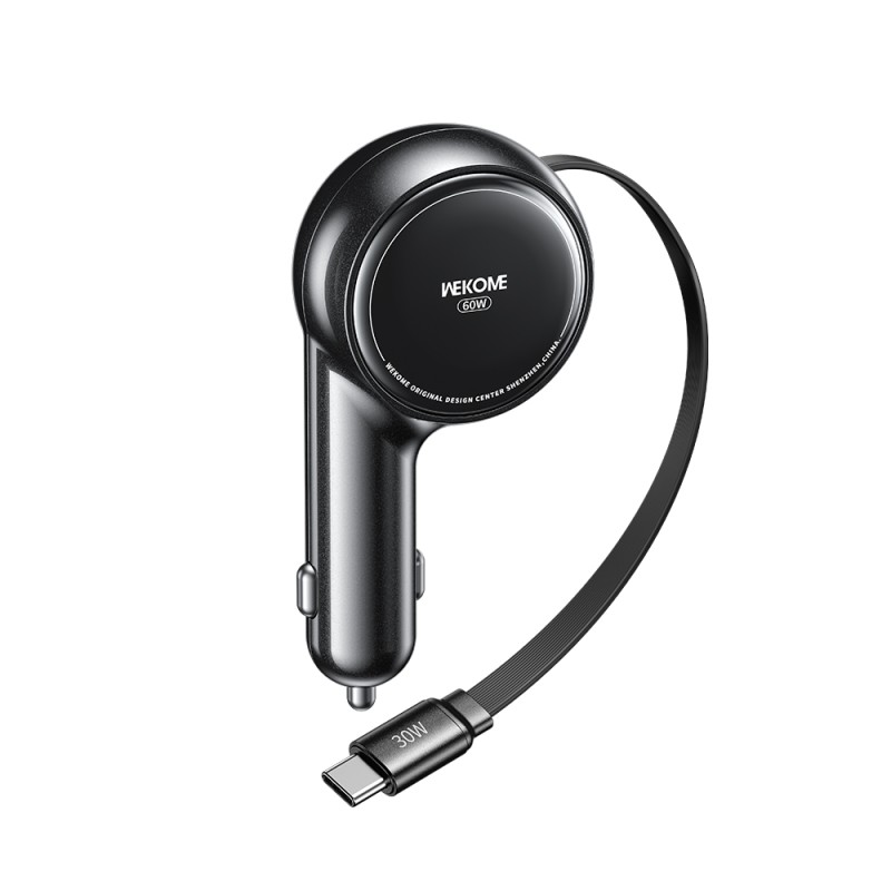 Φορτιστής Αυτοκινήτου 60W WK WP-C50 1 Θέσης, με καλώδιο USB-C 30W Μαύρο